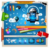 Infographic with Cloud Computing concept N2