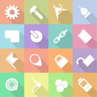Set flat technology icons with shadow N2