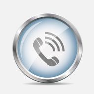 Phone Glossy Icon Vector Illustration N6