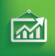 Profit symbol on green background clean vector