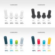 cylinder infographic 3d graph template set