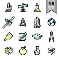 Science icons set N11