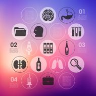 medical infographic with unfocused background N108