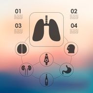 medical infographic with unfocused background N109