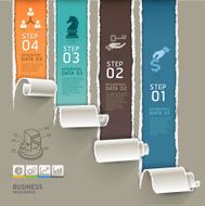 Abstract infographics template torn paper style N3