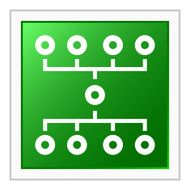 Flowchart icon on a square button N84