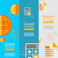 Set of flat design universal business concepts N5