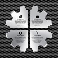 Vector options infographic steel gear