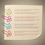 Arrow shape paper clip infographic N2