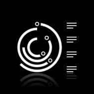 Radial Bar Chart icon on a black background N10