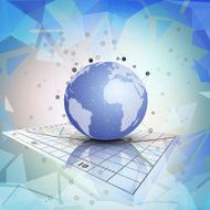 Globe world on the chart Abstract vector illustration N3