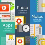 Set of flat design mobility concepts N3