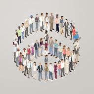 People forming peace symbol