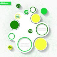 Infographic template with organic shape and circle labels N3