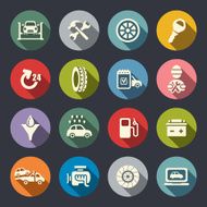 Car service flat icons