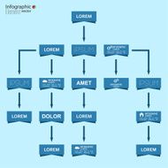 Corporate organization chart template with rectangle elements N4