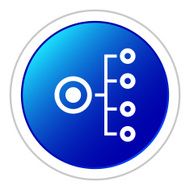 Organization Chart icon on a round button N48