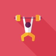 weightlifting flat icon with long shadow eps10 N25
