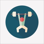 weightlifting flat icon with long shadow eps10 N26