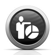 Businessman icon on a round button N212