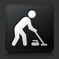 Black Square Button with Curling Icon