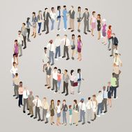 People forming copyright symbol