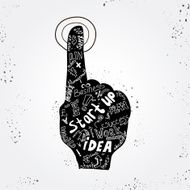 Vector start up concept - business simbol with hand