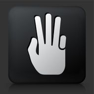 Black Square Button with Three Fingers Icon N2