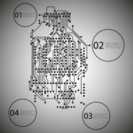 Microchip background infographic design of an electronic circuit EPS10 vector