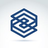 Complex geometric corporate element Vector abstract monochrome N3
