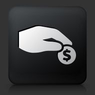 Black Square Button with Giving Money Icon N2