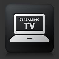 Black Square Button with TV on Laptop