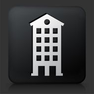 Black Square Button with Building Icon N43