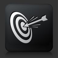 Black Square Button with Hitting Target Icon N2