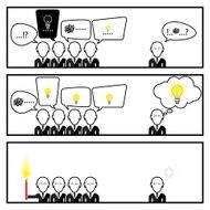 Speech Bubble Communication With Businessman In Three Box Story N4