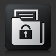 Black Square Button with Secured Documents N6