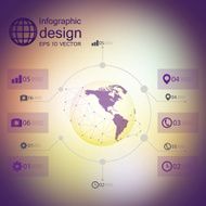 infographic with unfocused background and icons set for business design N13