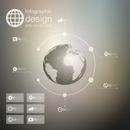 infographic with unfocused background and icons set for business design N14