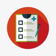clinical record flat icon with long shadow N14