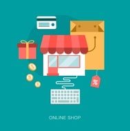 modern vector on line shop concept illustration