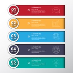 Design flat shadow step number banners graphic or website Vecto N14
