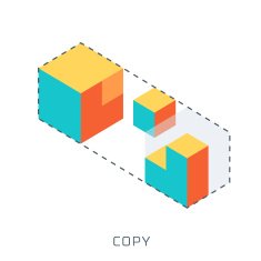 Copy flat style colorful vector icon