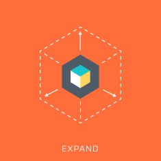 Expand flat style colorful vector icon