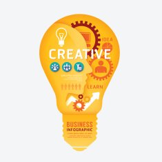 infographics vector light bulb design diagram line style templat N2