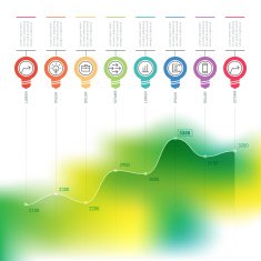 Business chart graph of increase Vector infographics with icons N5