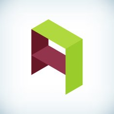 Modern letter A icon flat design element template
