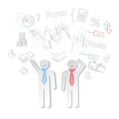 Forex traders and symbols stock trading vector N2