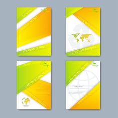 Modern vector set of brochures in the ecology style for N2