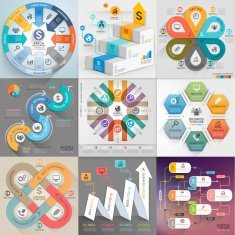 Business infographic template set N3