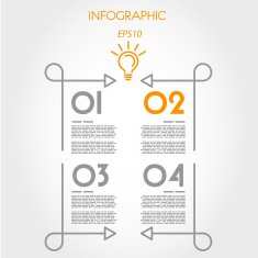 linear infographics square with curves